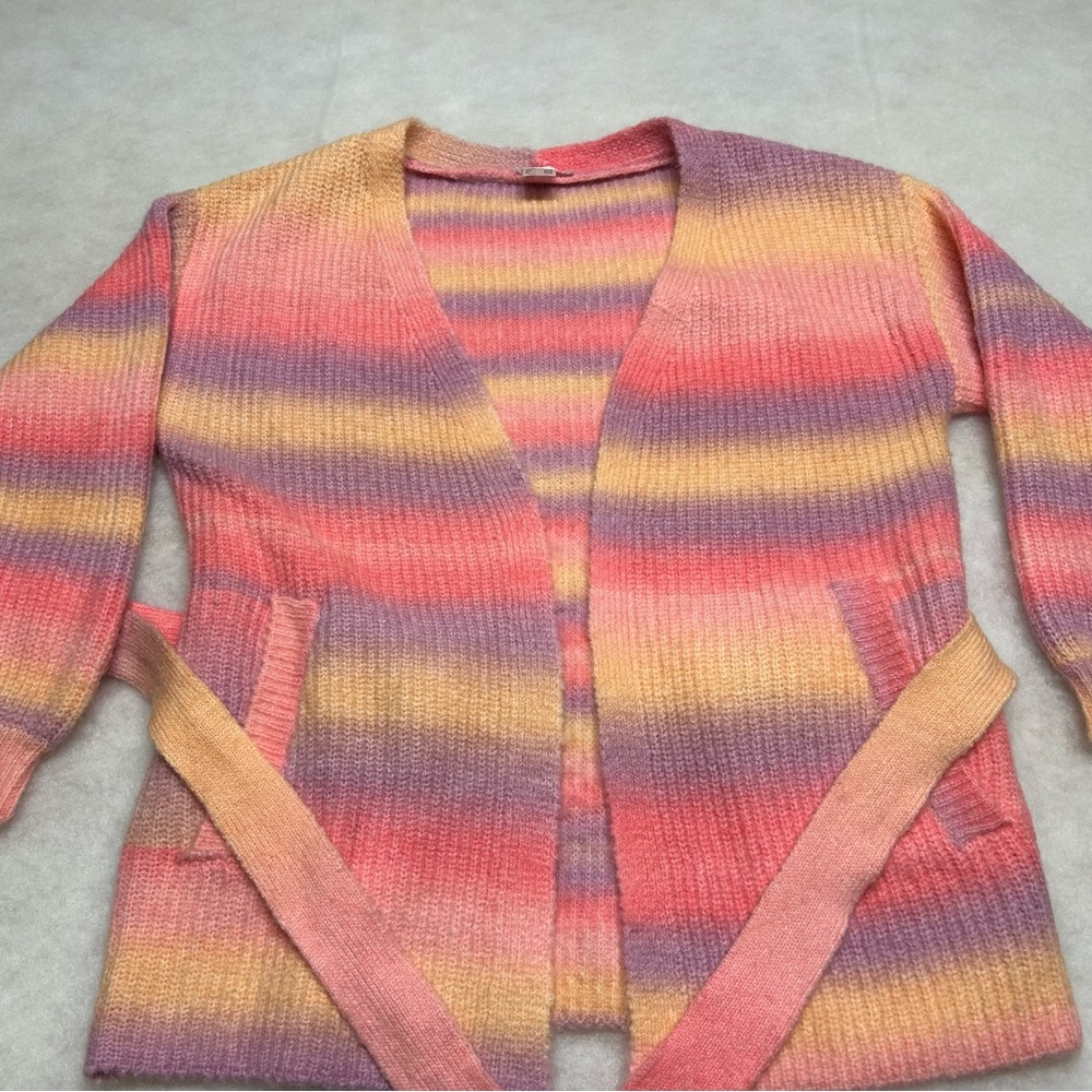 VENUS Pink and Purple Striped Cardigan